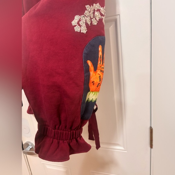 New Anthropologie Nathalie Lete Circus Embroidered / Crystal Sweatshirt Size XL - Picture 14 of 14